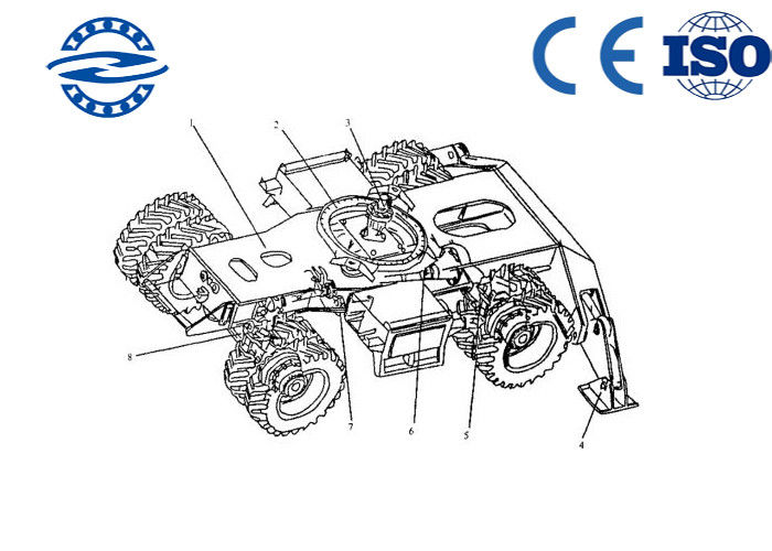 একক সারি চার পয়েন্ট যোগাযোগ বল Slewing আসন লোড CRB3010 জন্য বহিরাগত গিয়ার Slewing